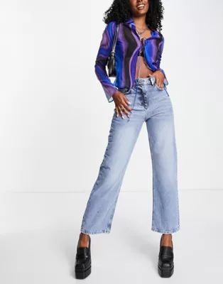 COLLUSION x014 dad jeans in light blue vintage wash | ASOS (Global)