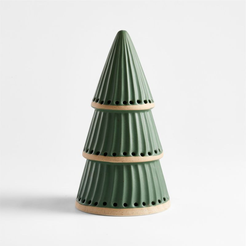 LED 12" Green Ceramic Christmas Tree + Reviews | Crate & Barrel | Crate & Barrel