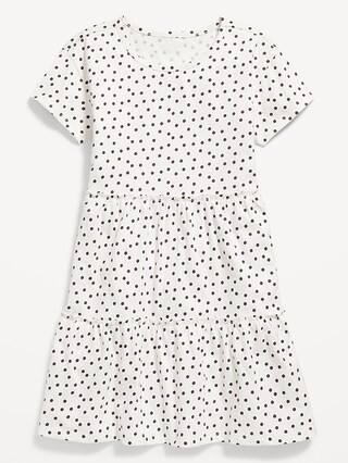 Short-Sleeve Polka-Dot Ruffled-Tiered Dress for Girls | Old Navy (US)