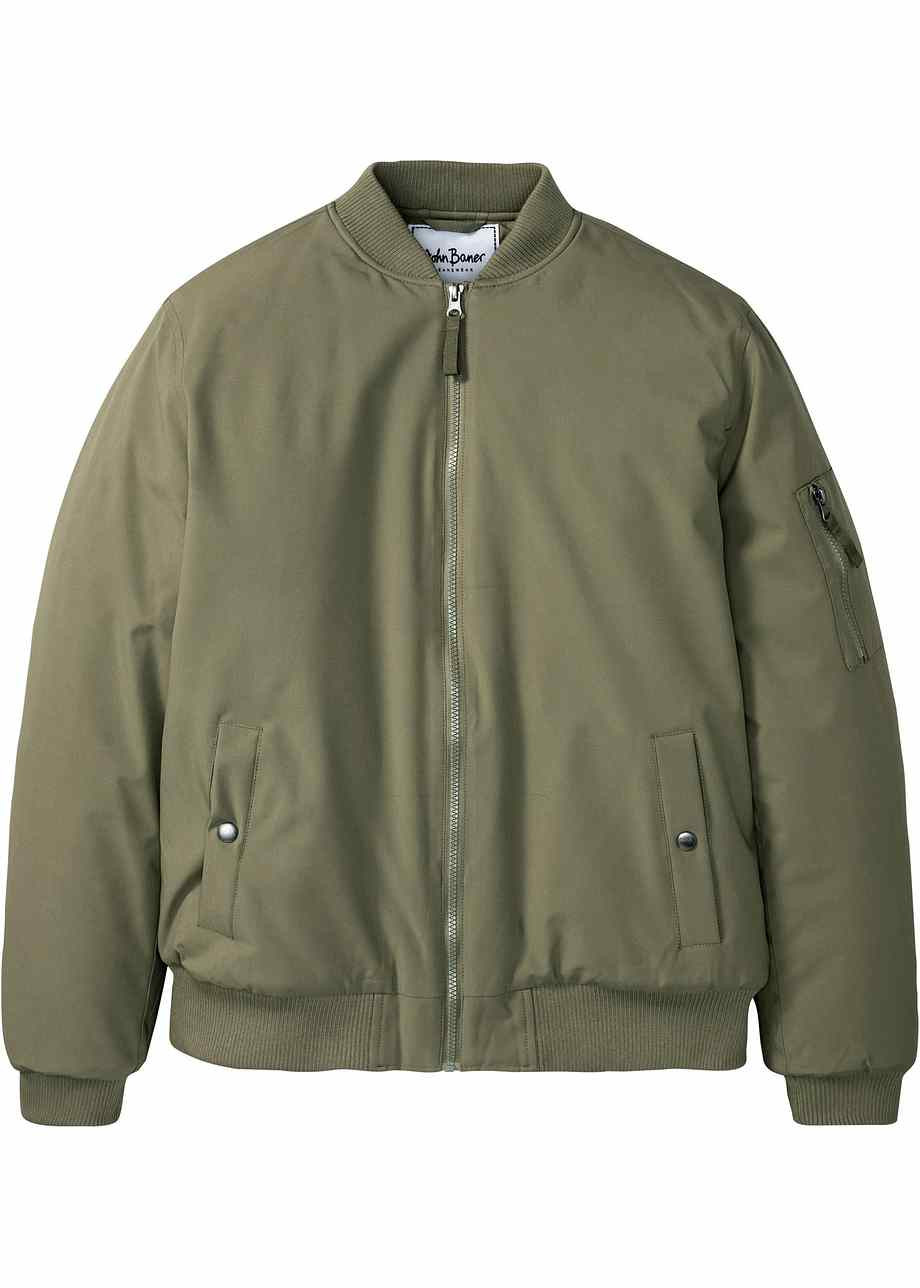 Blouson bombers masculin à poches sur la manche et doublure contrastante - olive | Bonprix FR