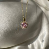 Pink Princess Heart Necklace - Tiny 14K Gold Shaped Pendant Non Tarnish Fidget Valentine's Day Gift For Her | Etsy (US)