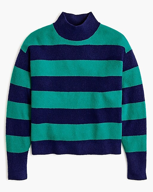 Rugby stripe mockneck sweater in extra-soft yarn | J.Crew Factory
