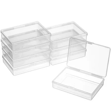 Yuanmiaoke 8 Pcs Small Clear Boxes Plastic Case Playing Card Case Small Jewelry Box Trinket Box Bead Storage Containers | Walmart (US)