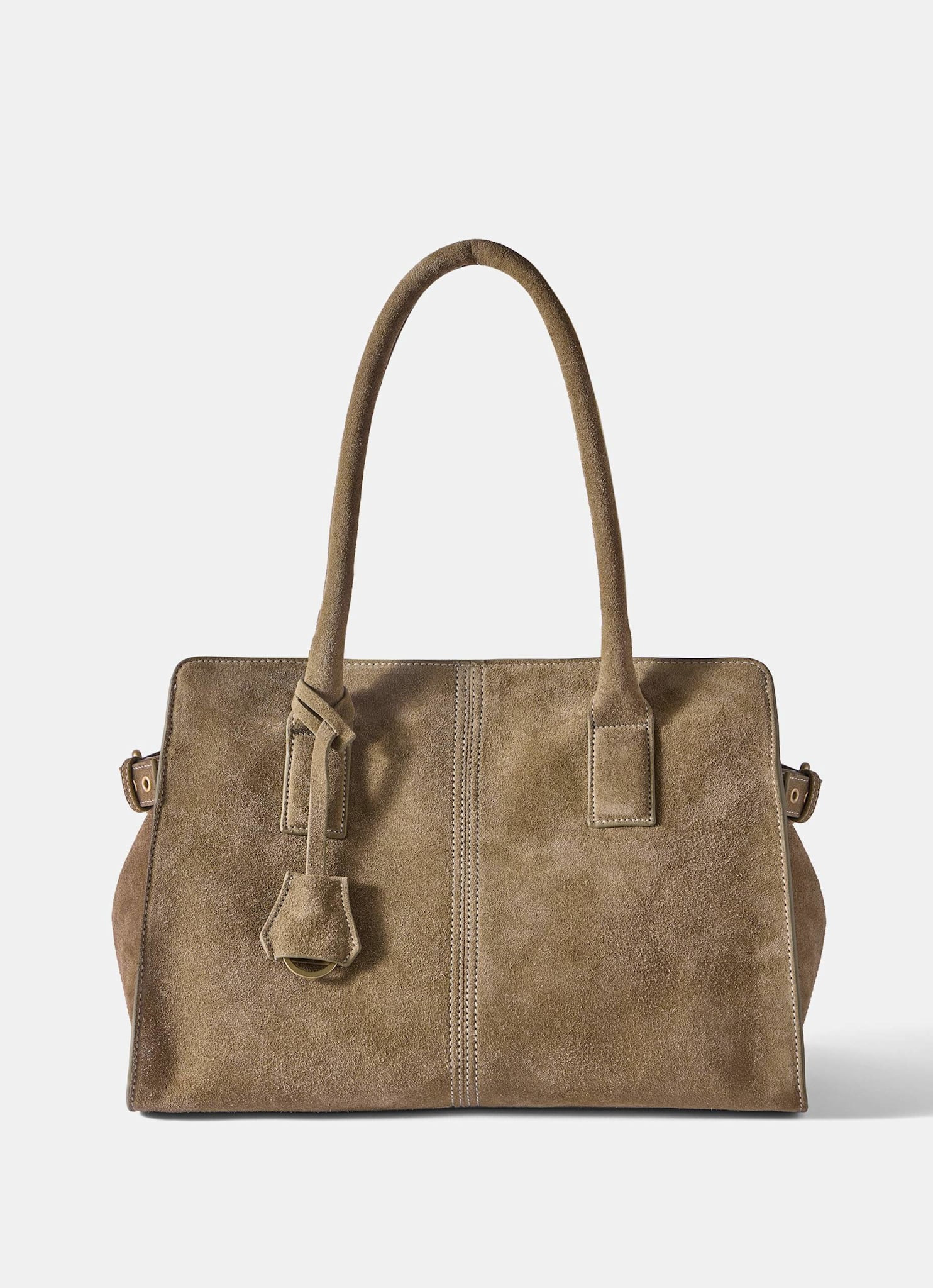 Rue Khaki Suede Tote Bag | Mint Velvet