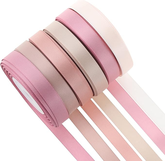 Mayreel Dusty Rose Satin Ribbon 3/8" Rose Pink Ribbon for Gift Wrapping Crafts Wedding Bridal Sho... | Amazon (US)