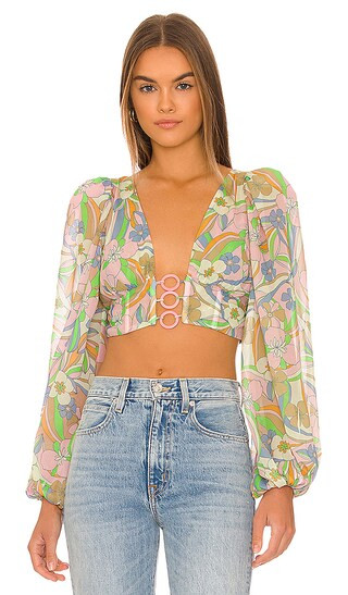 Guinevere Crop Top in Green | Revolve Clothing (Global)