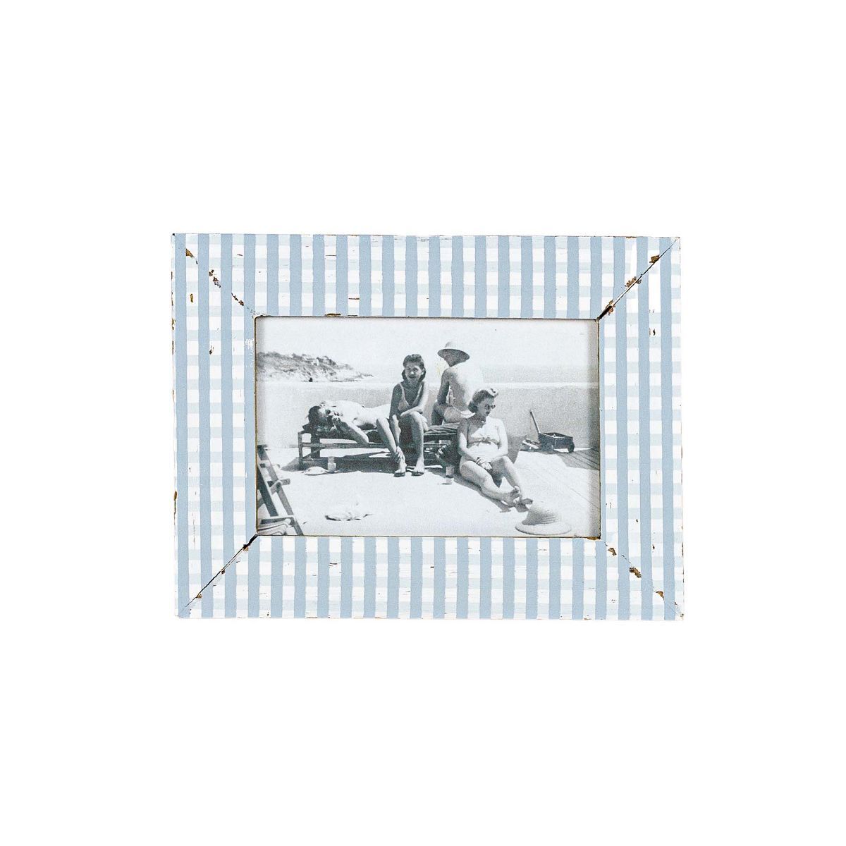 4x6 Inch Blue Plaid Picture Frame Wood, MDF & Glass by Foreside Home & Garden | Target