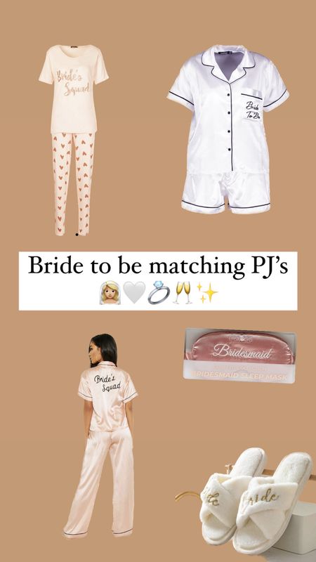 Bride to be matching PJ’s for the bride and bridesmaids sleepover 🤍🤍🥂

I have included for all different sizes 🤍

#LTKwedding #LTKxNSale #LTKstyletip