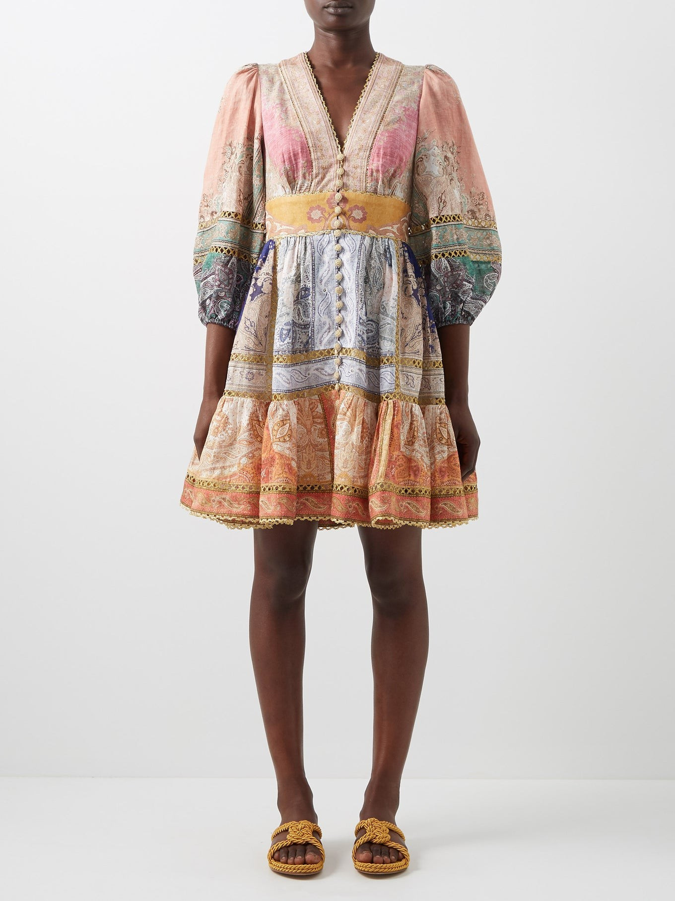 Anneke paisley-print linen-voile mini dress | Zimmermann | Matches (US)