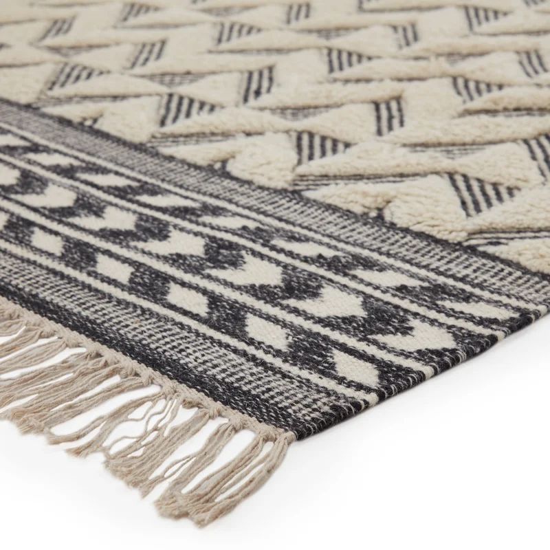 Rudgeway Wool Black/Beige Rug | Wayfair North America