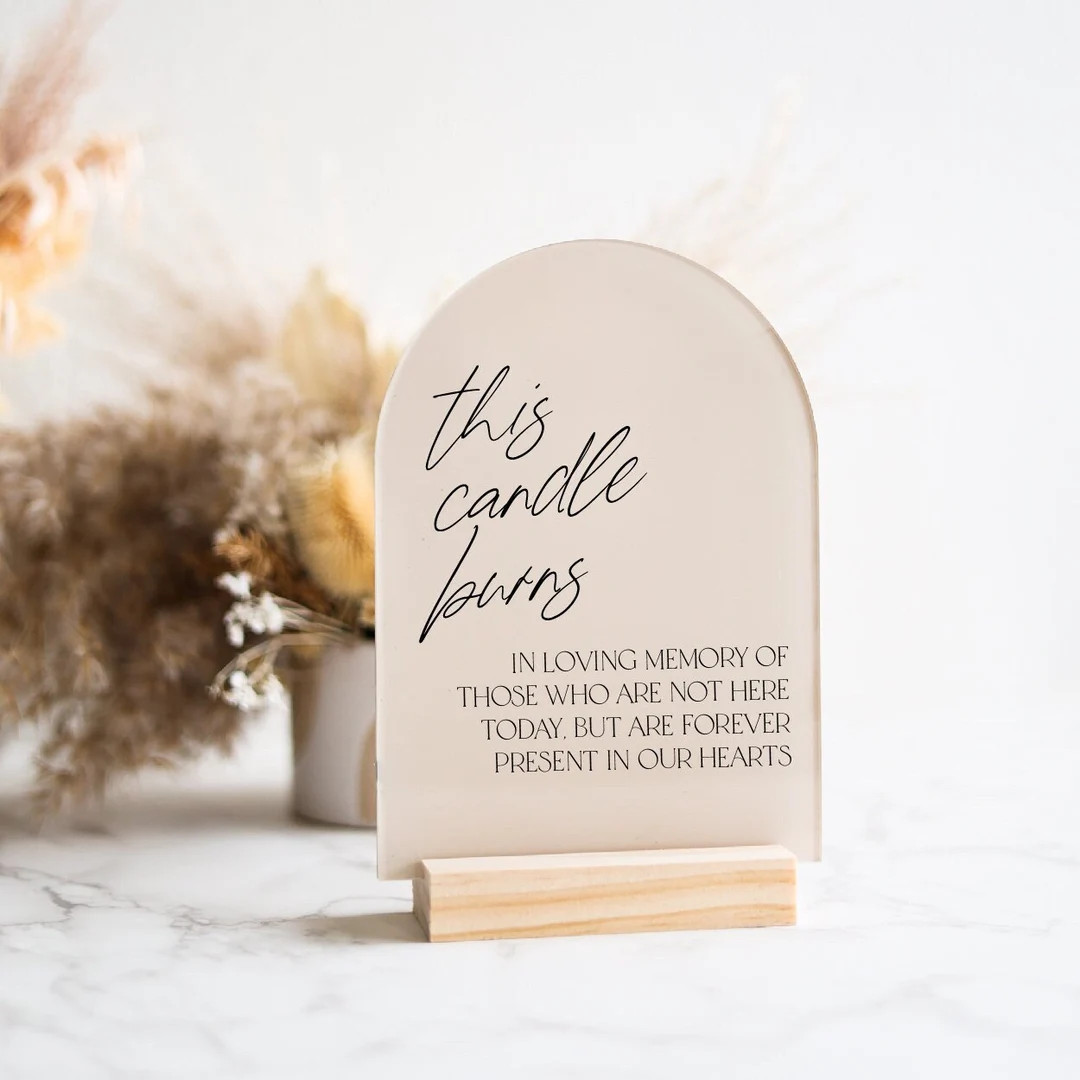 In Loving Memory Table Sign in Memory Wedding Sign Modern Script Acrylic Wedding Sign Hashtag Sig... | Etsy (US)