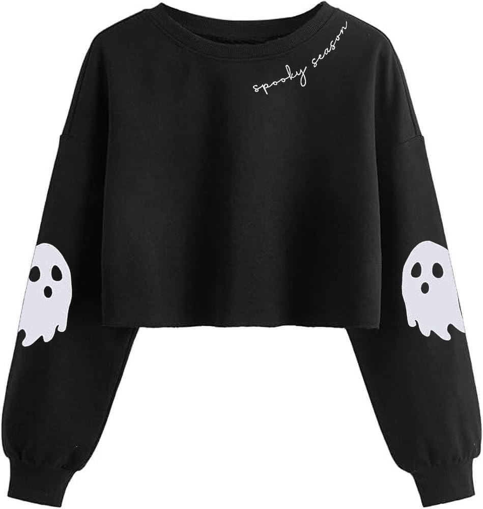 Women's Halloween Thanksgiving Crop Sweatshirt Lantern Long Sleeve | Amazon (US)