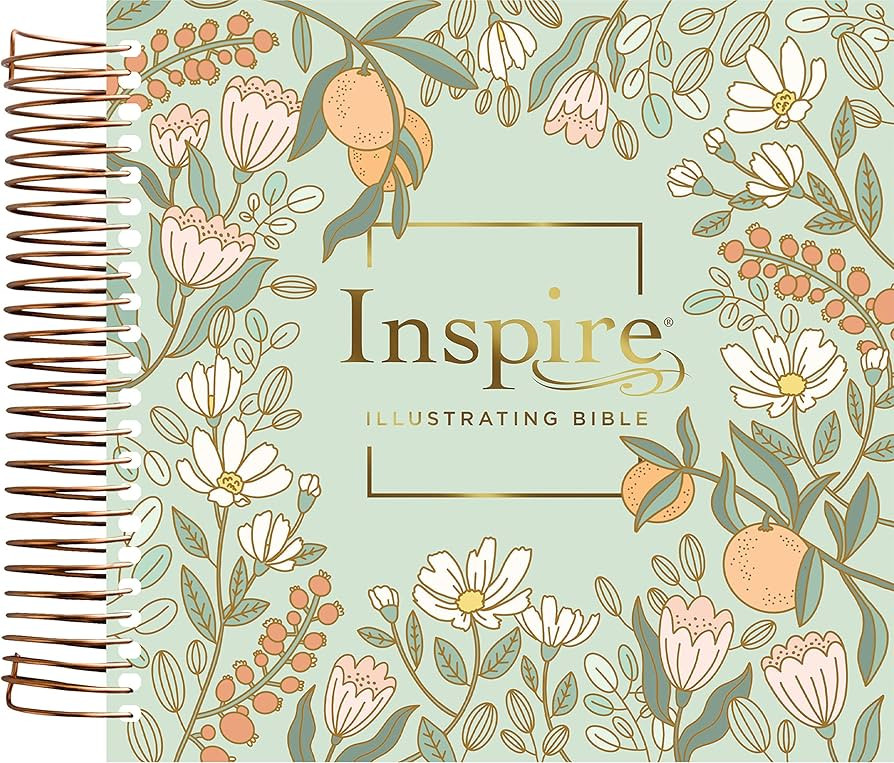 NLT DaySpring Inspire Illustrating Bible (Spiral Bound, Mint Floral Garden, Filament Enabled) | Amazon (US)