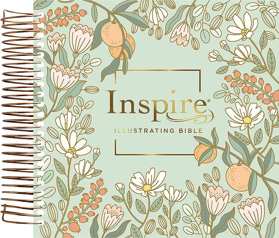 NLT DaySpring Inspire Illustrating Bible (Spiral Bound, Mint Floral Garden, Filament Enabled) | Amazon (US)
