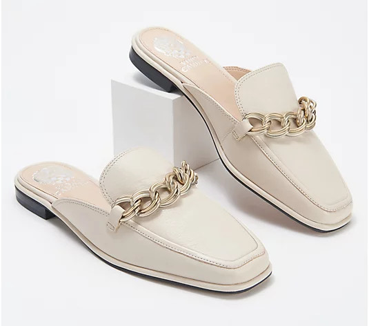 Vince Camuto Slip-On Chain Mules - Rachey - QVC.com | QVC