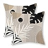Tropical Pillow Covers 18x18 Set of 2 Navy Blue Aqua Teal Monstera Palm Leaf Pillowcase Summer De... | Amazon (US)