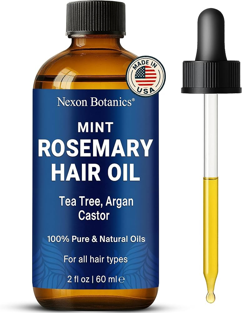 Mint Rosemary Oil for Hair Growth 2 fl oz – Lightweight, Non-Greasy Formula with Peppermint –... | Amazon (US)