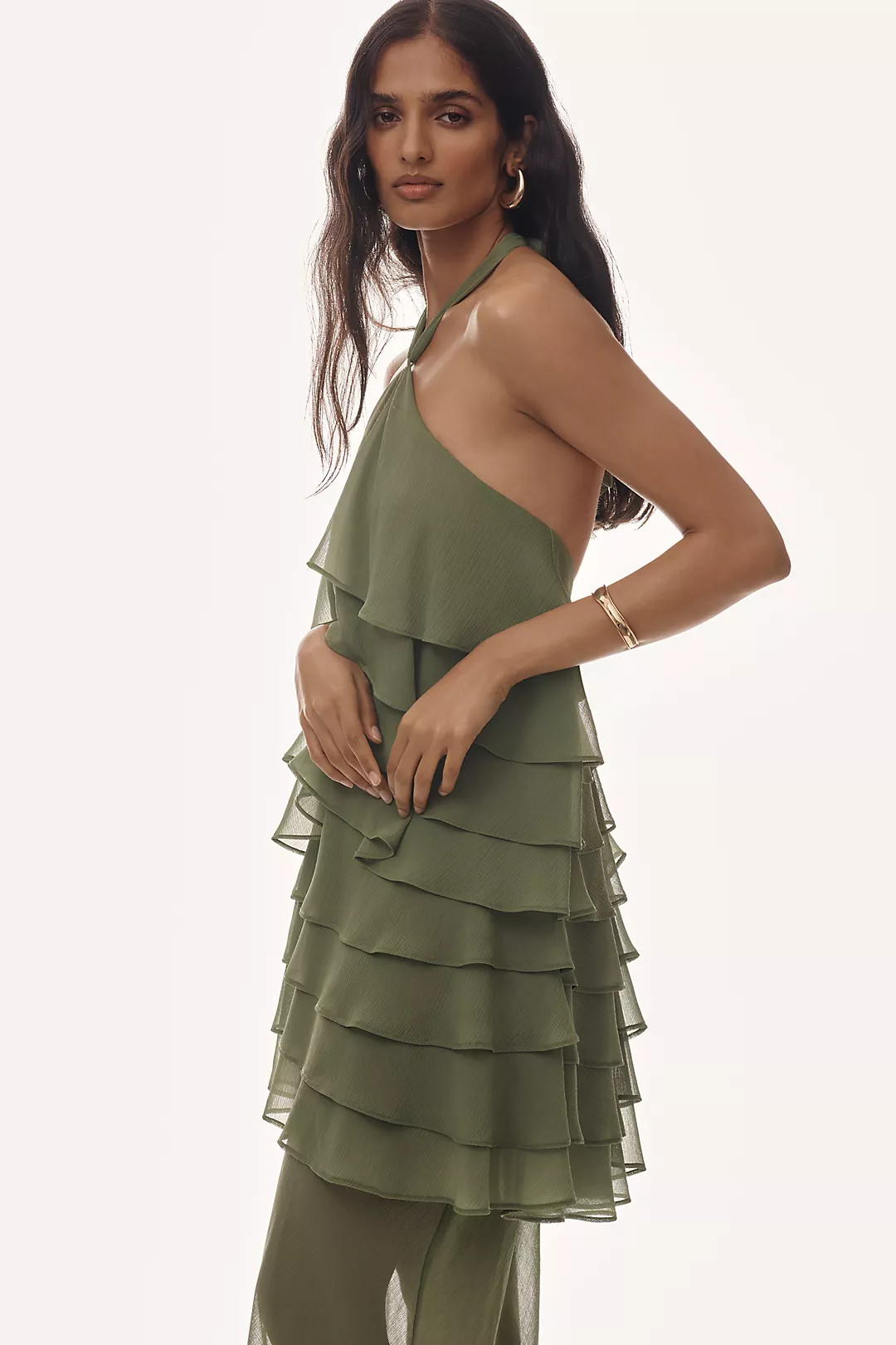 THIRD FORM Gaia Sheer Ruffle Halter Dress | Anthropologie (US)