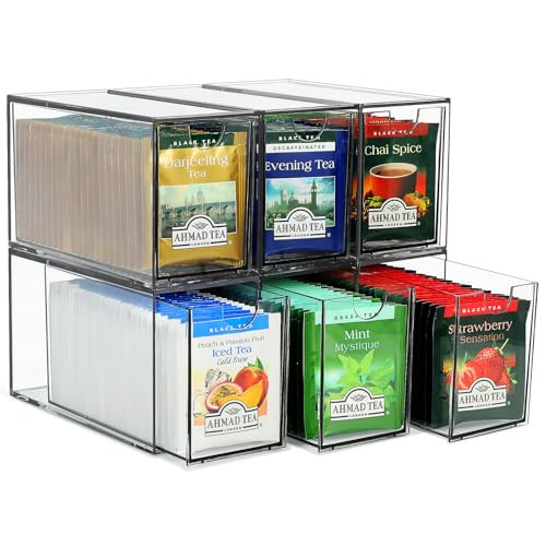 LANLISA Acrylic 6 Pack Tea Bag Organizer and Storage | Amazon (US)