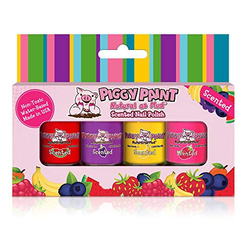 PIGGY PAINT Scented 100% Non-toxic Girls Nail Polish - Safe, Chemical Free Low Odor for Kids, 4 Pack Kit (Scented Silly Unicorns) | Amazon (US)