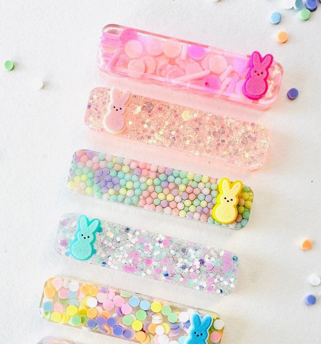 Easter Hair Clips for Girls|Easter Peep Hair Clips| Easter Basket Gifts for Girls| Resin Hair Cli... | Etsy (US)