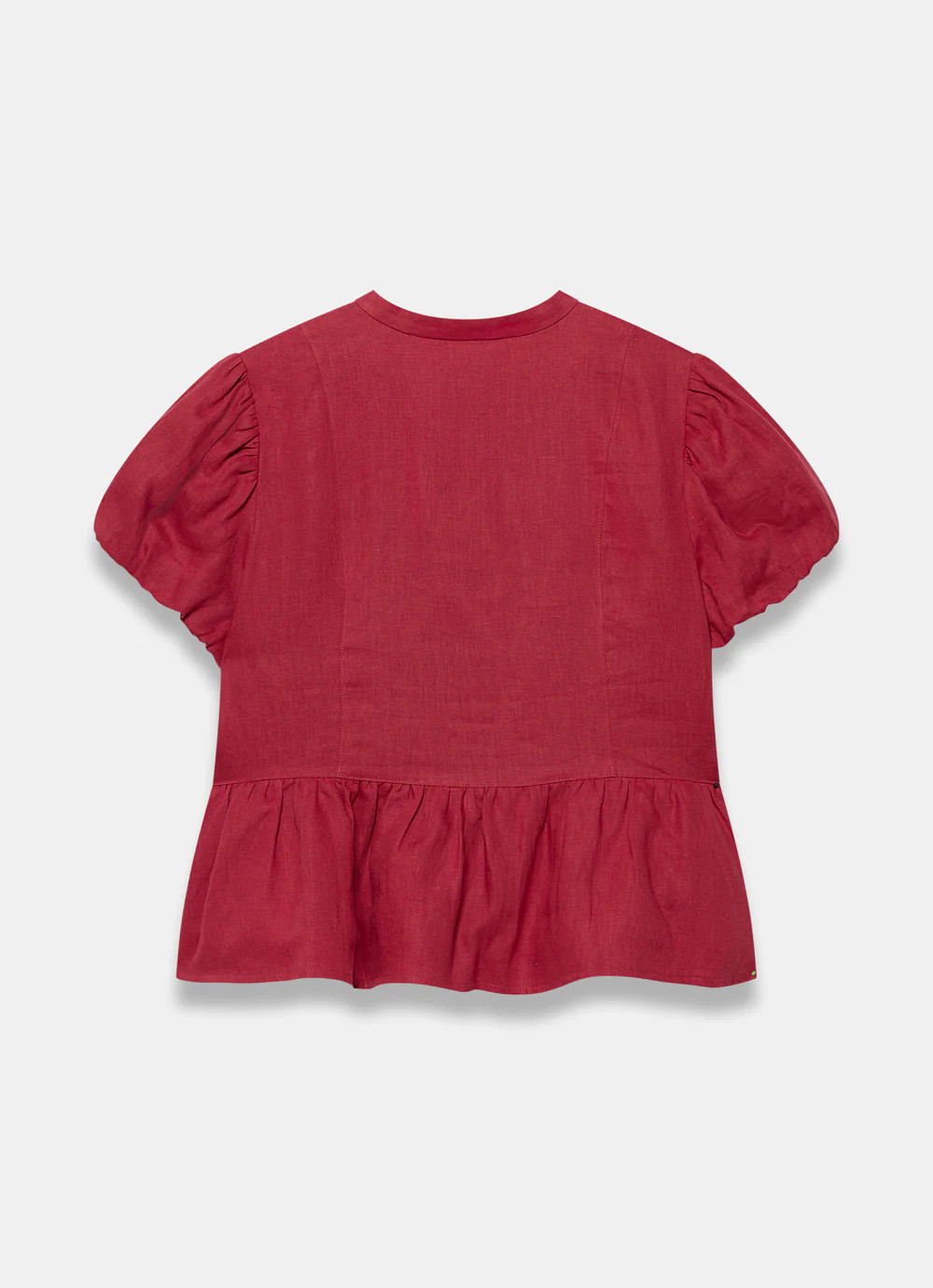 Red Linen Peplum Top | Mint Velvet