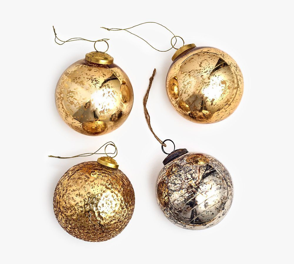 Mouth Blown Round Ornaments - Set of 4 | Pottery Barn (US)