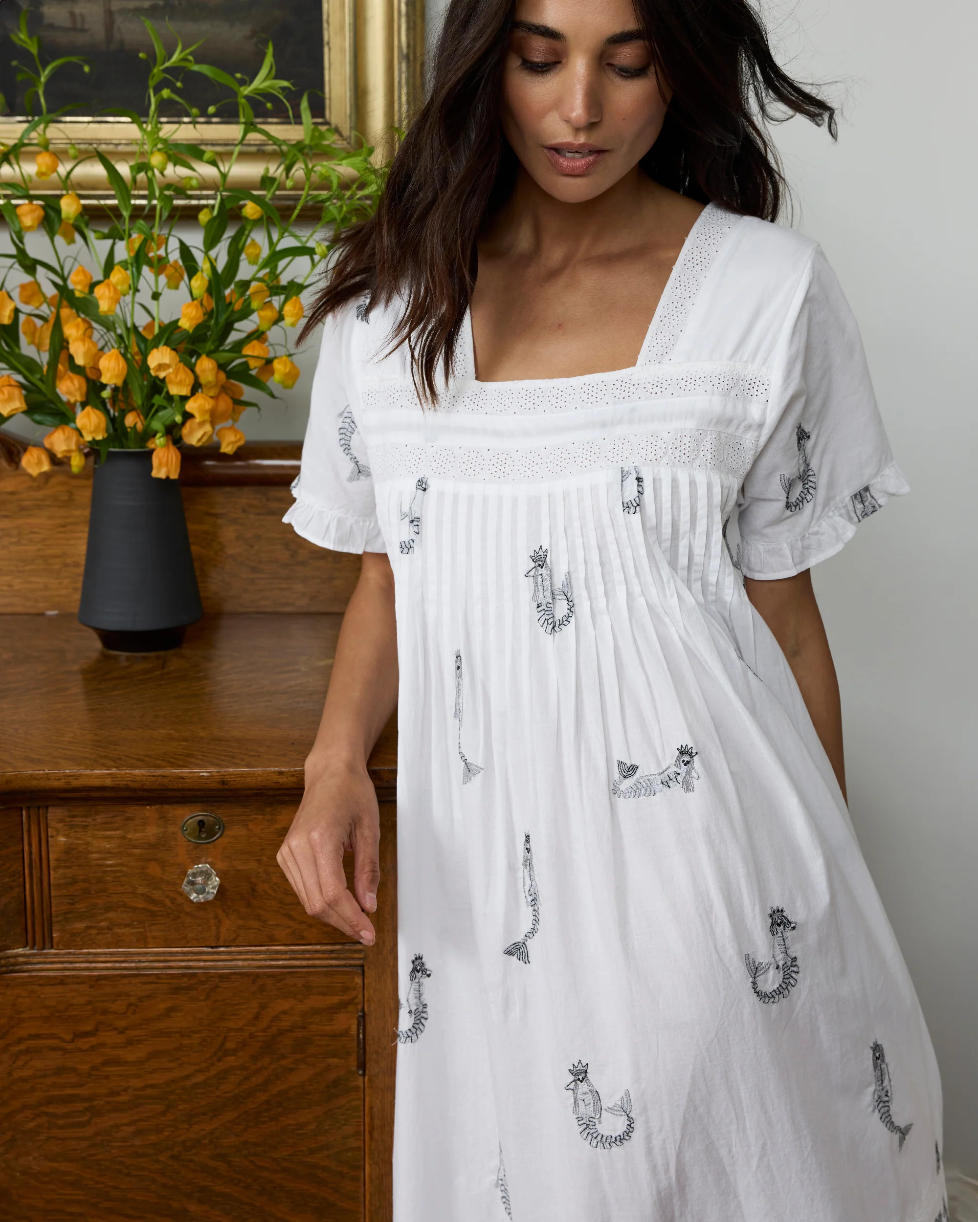 Daughters Of Triton Skeleton - Nashville Nights Nightgown - Cloud | Printfresh