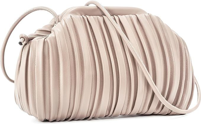 NIUEIMEE ZHOU Ruched Dumpling Bag for Women PU Leather Cloud Handbag Clutch Purse Retro Shoulder ... | Amazon (US)