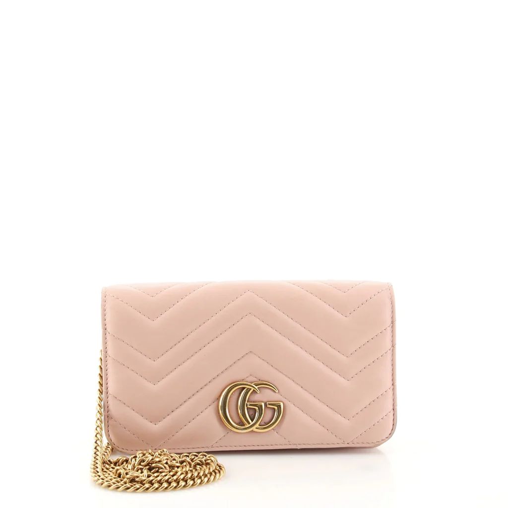 Gucci GG Marmont Chain Flap Bag Matelasse Leather Mini Pink 1153841 | Rebag