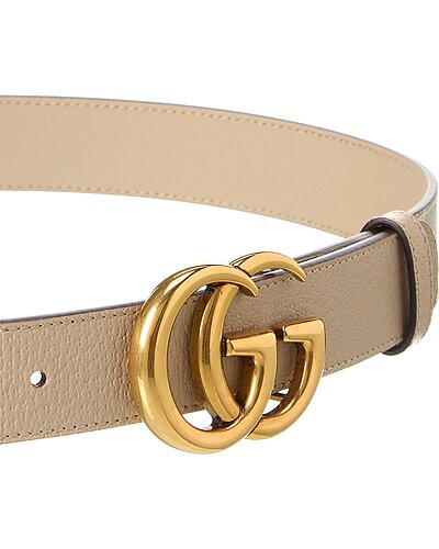 GG Marmont Thin GG Supreme Canvas & Leather Belt | Gilt & Gilt City