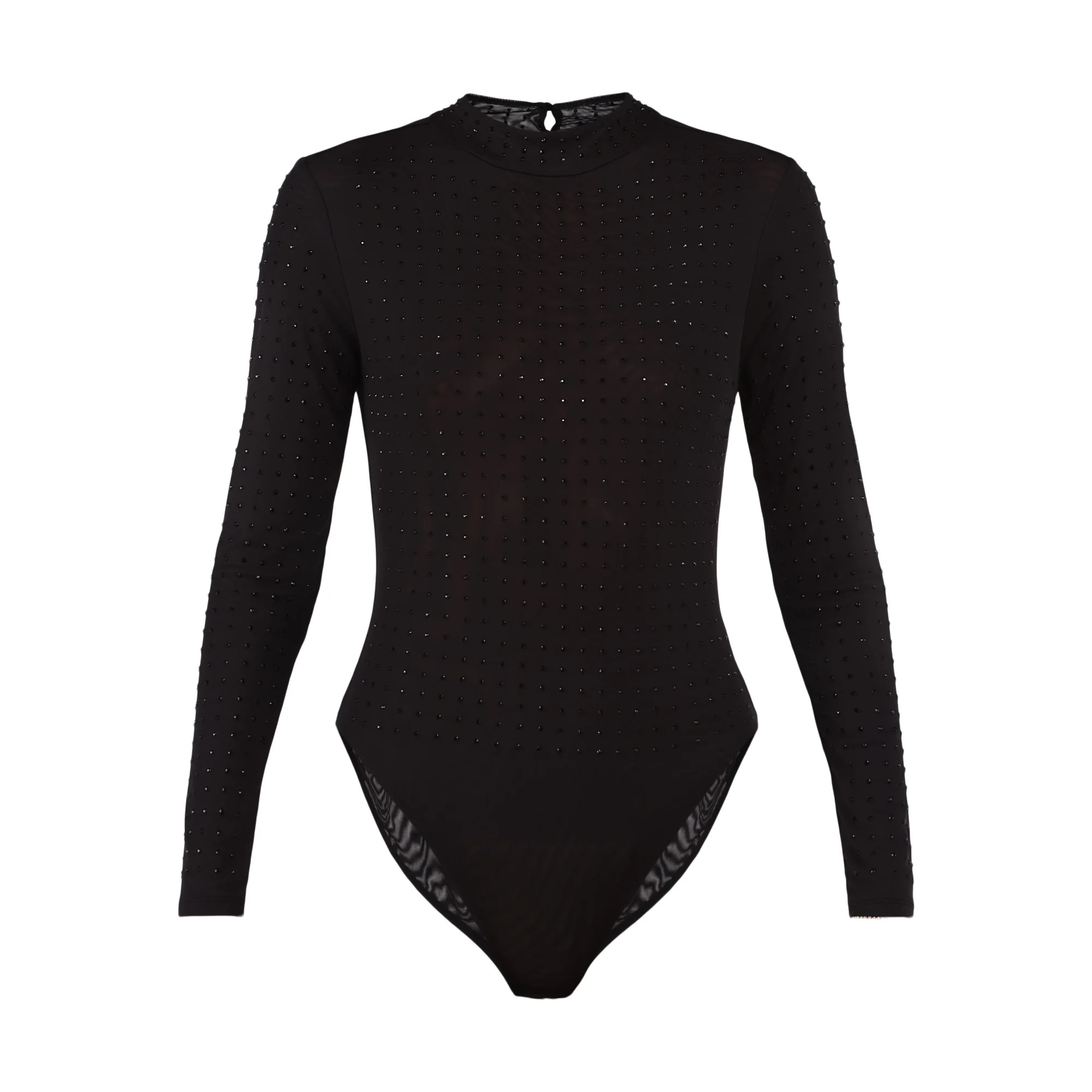 No Boundaries Mesh Studded Bodysuit, Women's and Women’s Plus | Walmart (US)