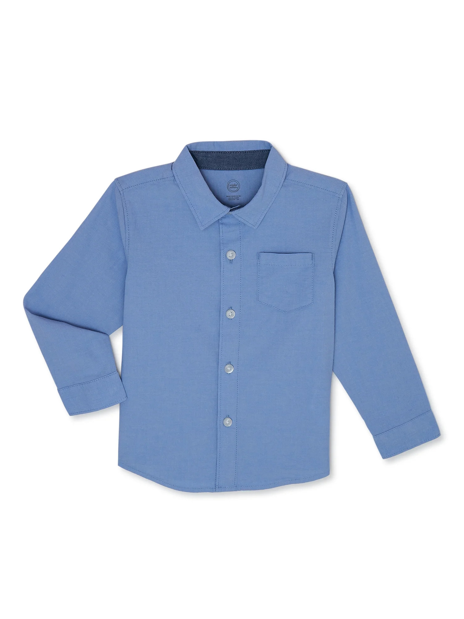 Wonder Nation Toddler Boys Woven Shirt with Long Sleeves, Sizes 18M-5T | Walmart (US)