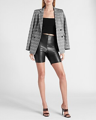 Super High Waisted Leather Biker Shorts | Express