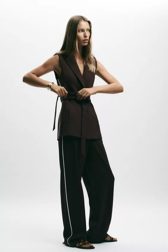 STRAIGHT-LEG TROUSERS WITH SIDE STRIPE | Zara UK