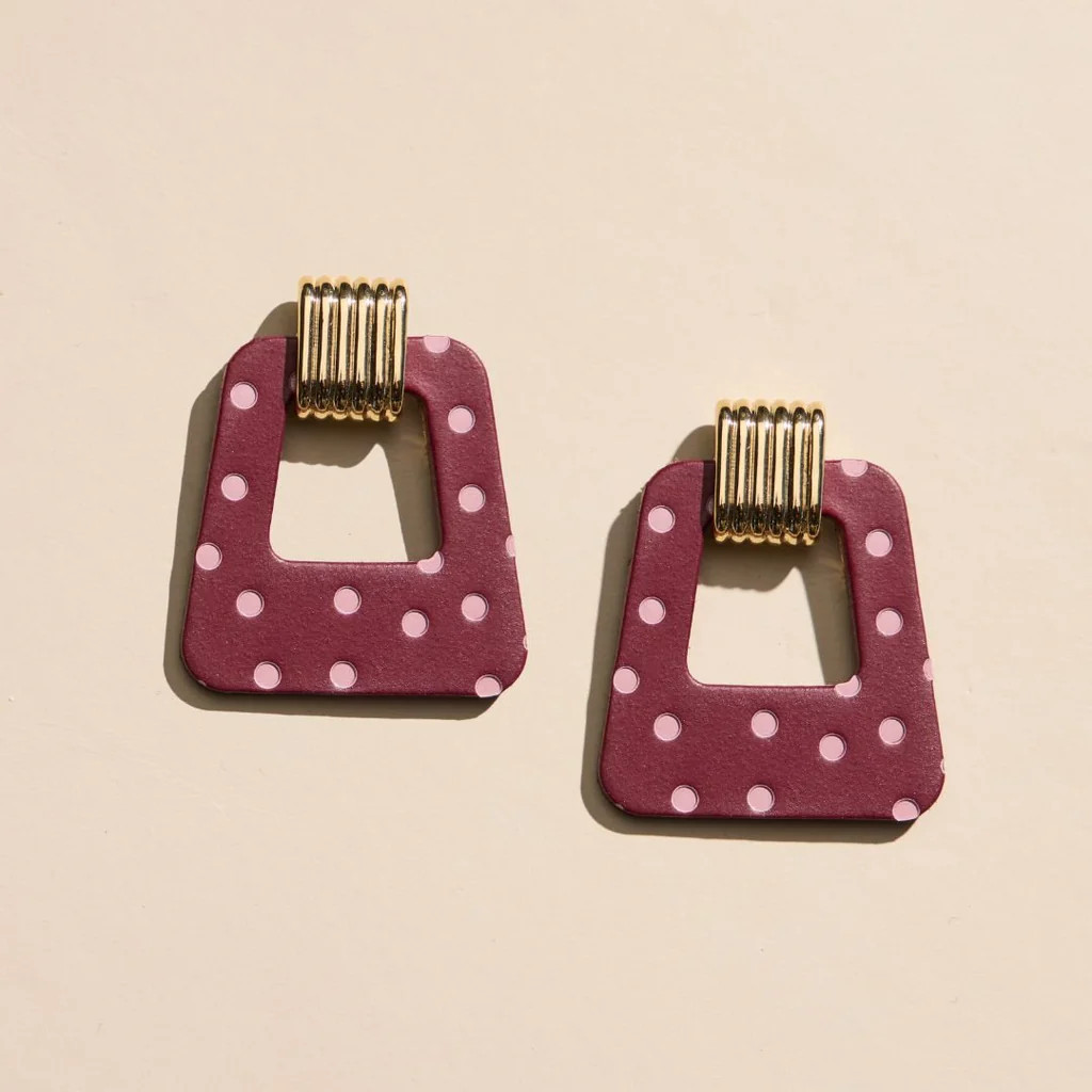 Burgundy Polka Dot Avery | Nickel and Suede