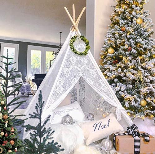 Tiny Land Kids Teepee Tent- Children Play Tent- Boho Lace Tipi Sheer Canopy for Wedding, Party, P... | Amazon (US)