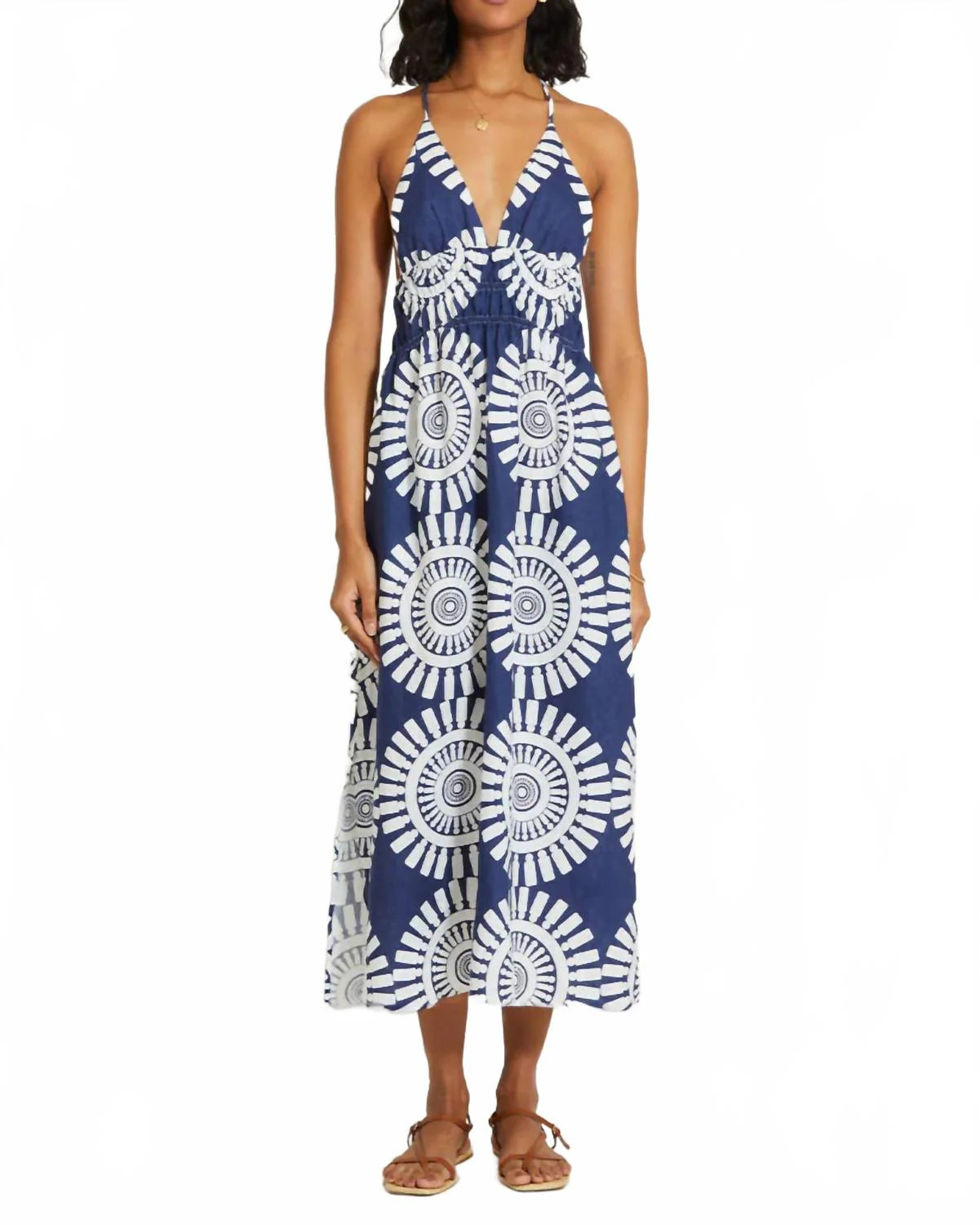 Zeina Triangle Dress In Soft Navy | Shop Simon