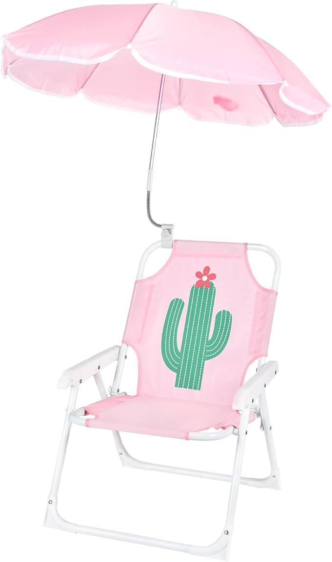 PLULON Kids Beach Chair with Umbrella Folding Lawn and Camping Chair with Summer Shade for Beach,... | Amazon (US)