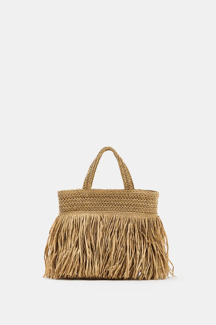 Zara - Fringed Handbag - Light Beige - One Size Only - Woman | Zara UK