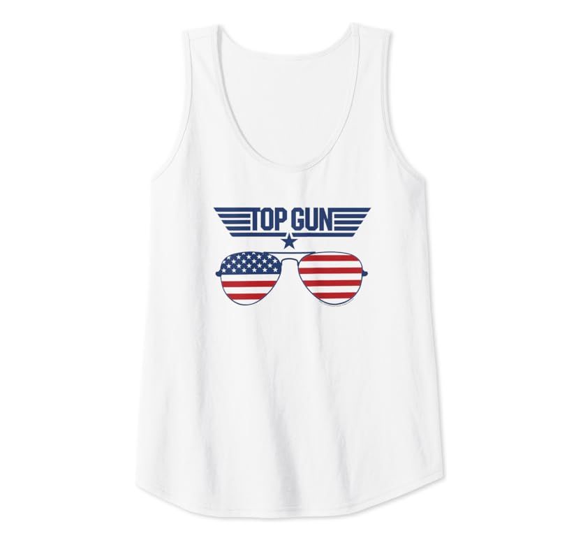 Top Gun Top American Flag Glasses Tank Top | Amazon (US)