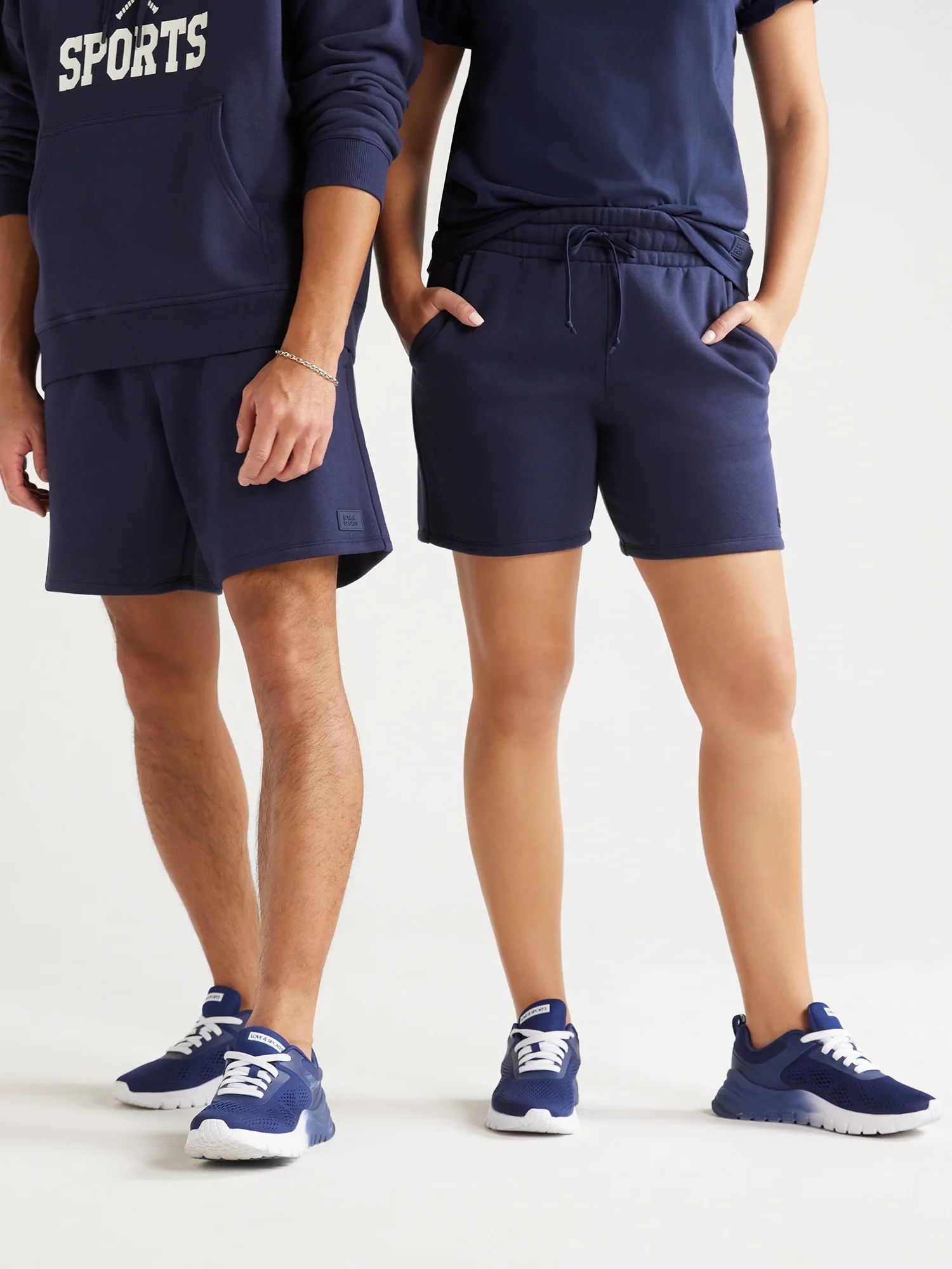Love & Sports All Gender Malibu Fleece Shorts, 7” Inseam, Sizes S-XXXL | Walmart (US)