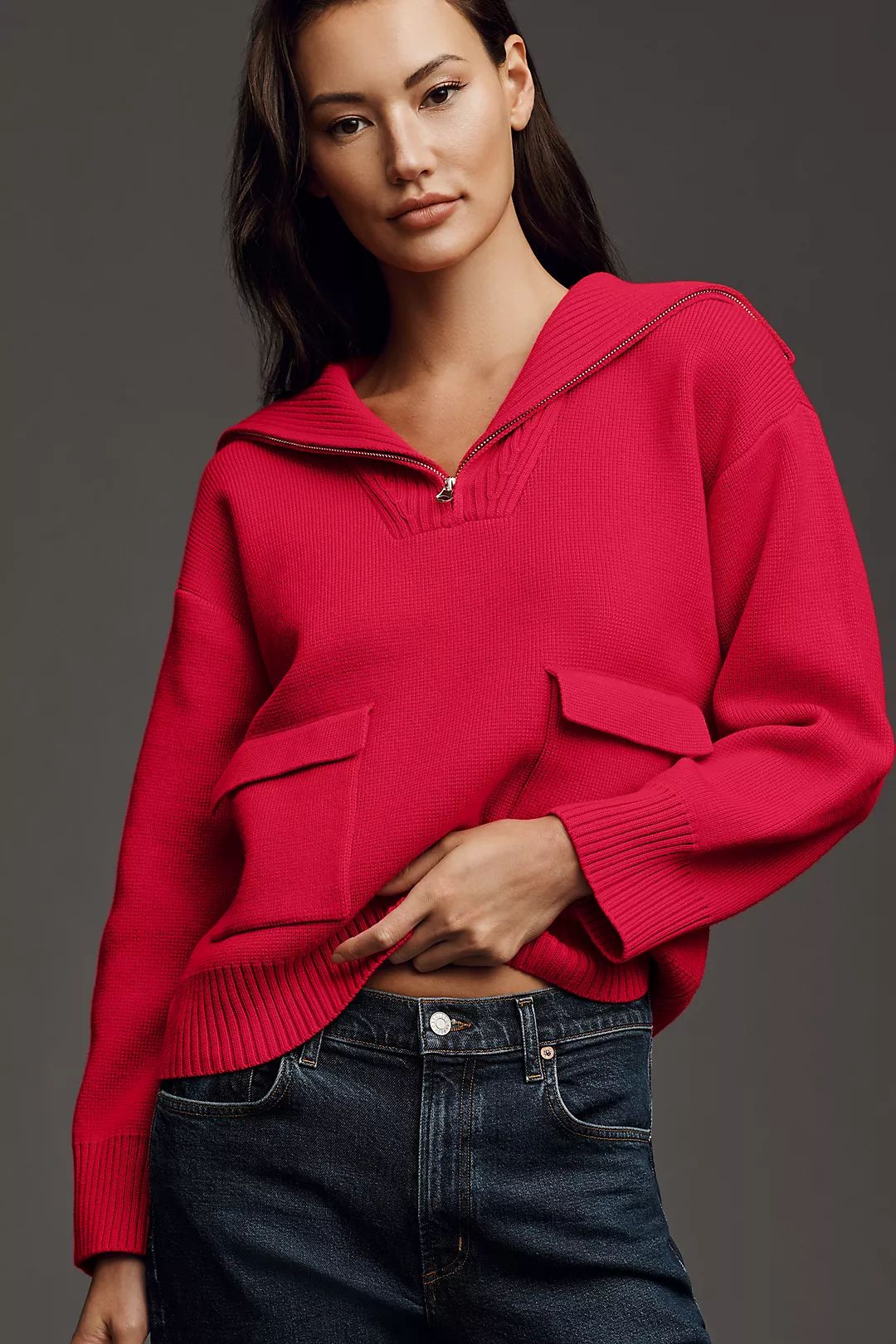 English Factory Half-Zip Pullover Sweater | Anthropologie (US)