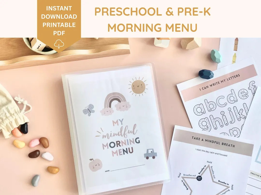 Preschool morning menu printable, homeschool preschool, preschool worksheets, homeschool menu, al... | Etsy (US)