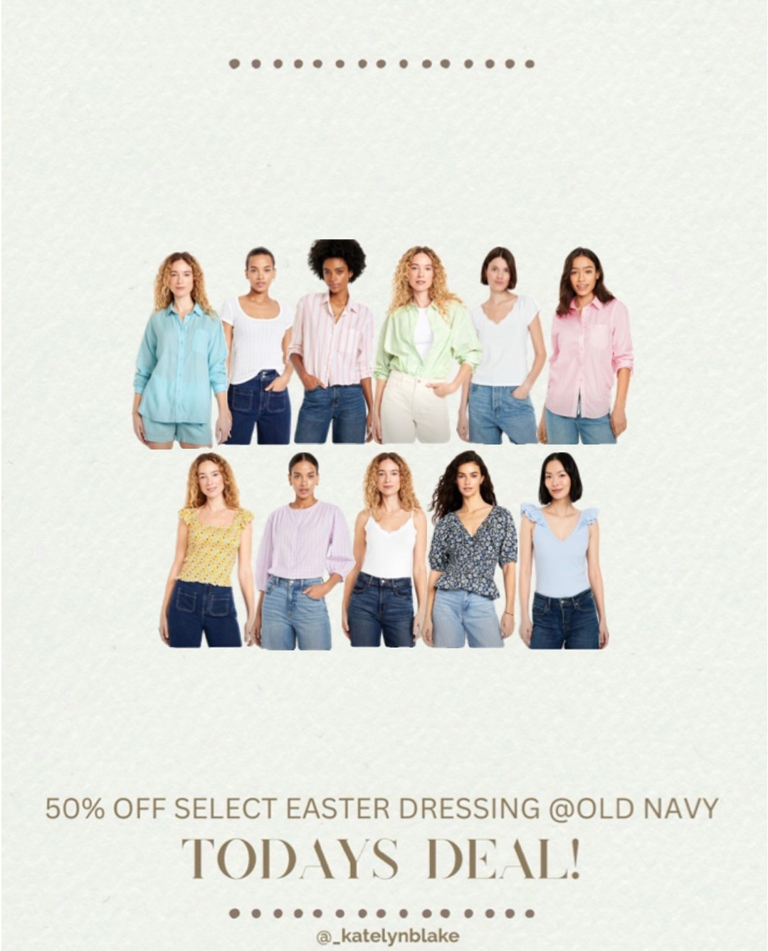 TODAY ONLY: 50% OFF EASTER DRESSING @ OLD NAVY!!

oversized shirt, button down, gauze top, cropped button down, spring fashion, puff sleeve, 

#LTKFindsUnder50 #LTKSeasonal #LTKSaleAlert