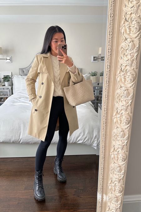 My Naghedi bag is on sale at ShopBop with code HOLIDAY

casual trench coat + combat boot outfit 

•Sezane Jazz jumper xxs
•J.Crew trench coat (removable hood) 00 petite is a perfect fit if you want an above the knee trench. Fabric does a pretty good job of wicking water. I could also do their 00 regular for slightly longer length and sleeves.
•Sam Edelman combat boots sz 5 
•Zella leggings 7/8 length xxs on sale 
•Naghedi tote bag 

#petite

#LTKitbag #LTKsalealert #LTKHoliday