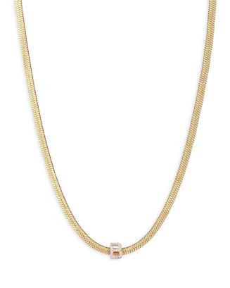 Initial Herringbone Chain Necklace in 18K Gold Plated, 12" | Bloomingdale's (US)