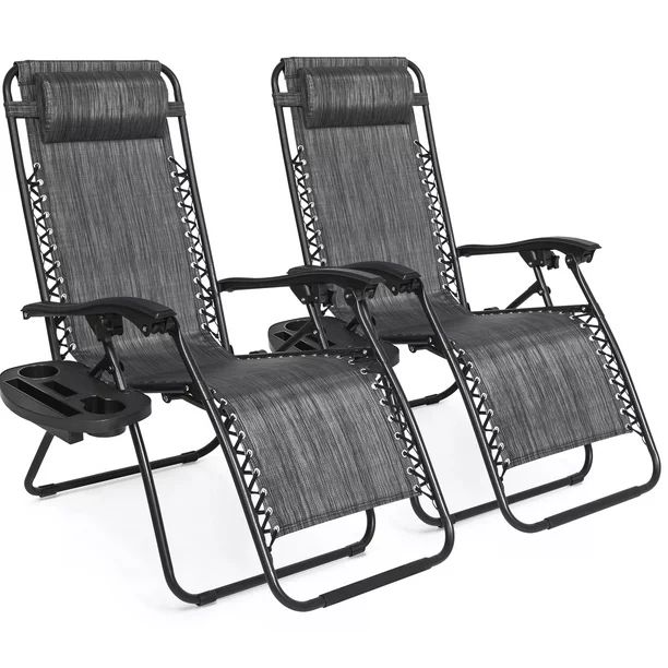 Best Choice Products Set of 2 Adjustable Zero Gravity Lounge Chair Recliners for Patio, Pool w/ C... | Walmart (US)