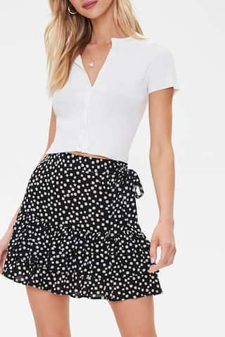 Floral Tiered Flounce-Hem Skirt | Forever 21 (US)