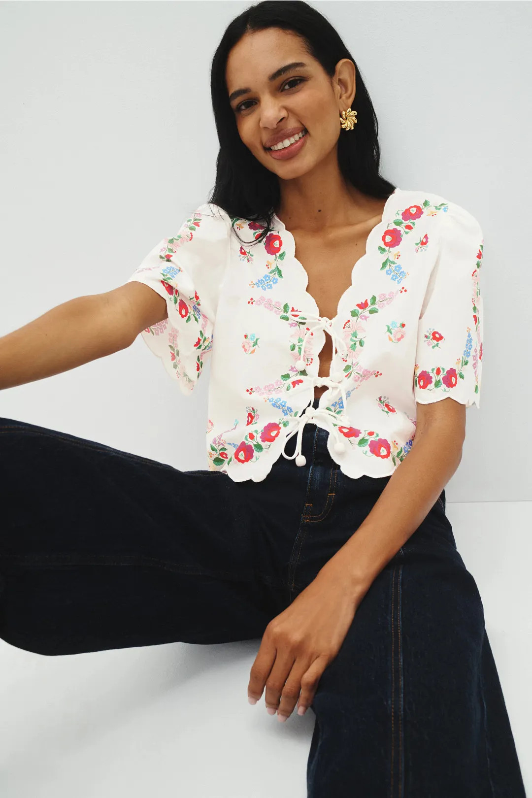Multi Tie Front Cropped Top | Rent the Runway